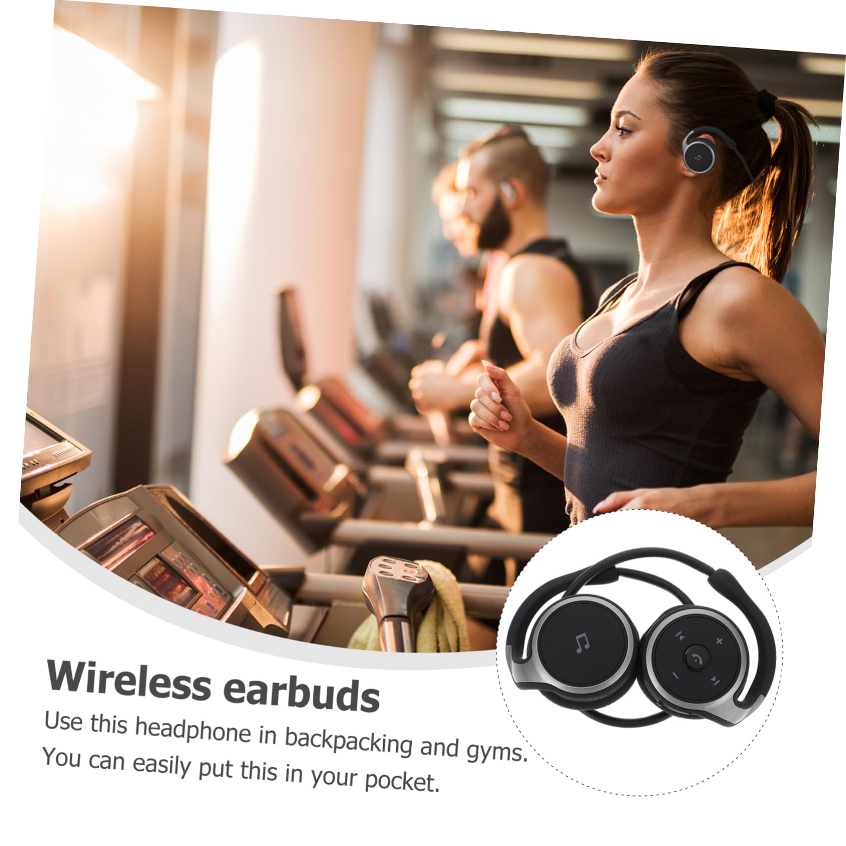 KOMBIUDA Cuffie Auricolari Sport Wireless Headphones Microfono, Leggere in Abs, Design Ergonomico, Comode Occhiali, per Palestra e Allenamento