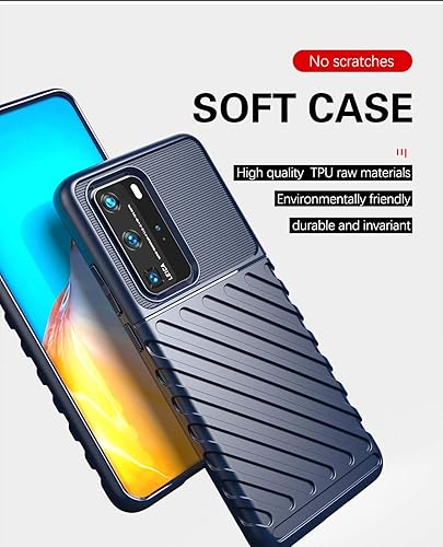 Miniatura 7 de Funda de teléfono para Huawei P40 Pro, Huawei P40Pro ELS-N04, grado militar, a prueba de golpes, resistente a los arañazos, TPU suave, contraportada