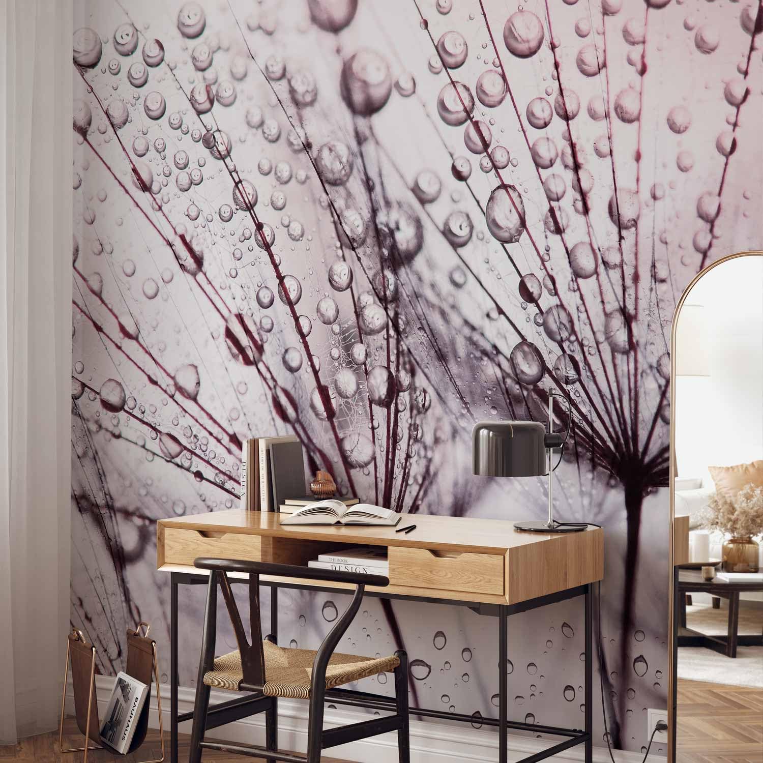 Carta Da Parati Soffione 350x256 Cm - Fotomurale In TNT, Design Fiori Natura, Facile Da Applicare