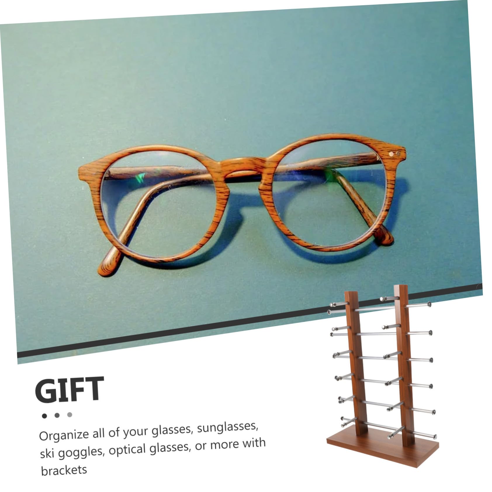 Alipis Vintage Brillenständer Mehrschichtiges Brillenregal Aus Holz Und Aluminium Mit Fächern Stilvoller Sonnenbrillenhalter Und Organizer Zur Platzsparenden Brillenaufbewahrung Präsentat
