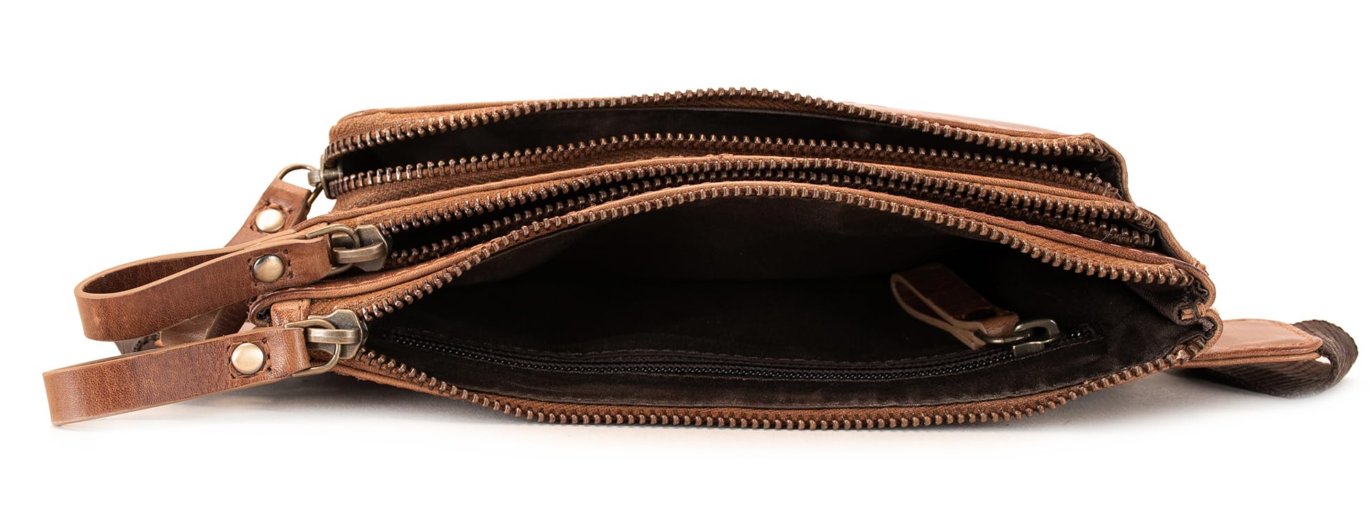 Fa.Volmer ® Sac banane en cuir véritable pour homme et femme - Noir ou marron - Sangle réglable jusqu'à 118 cm, Cuir lisse marron, 30 cm Länge, 10 cm Breite, 10 cm Tiefe, Sacs banane en cuir
