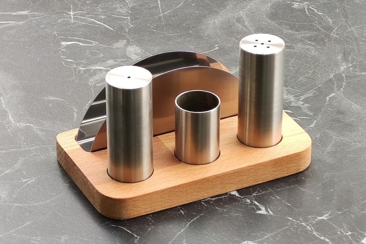 Salt Shaker Pepper Holder Tissue Holder Set