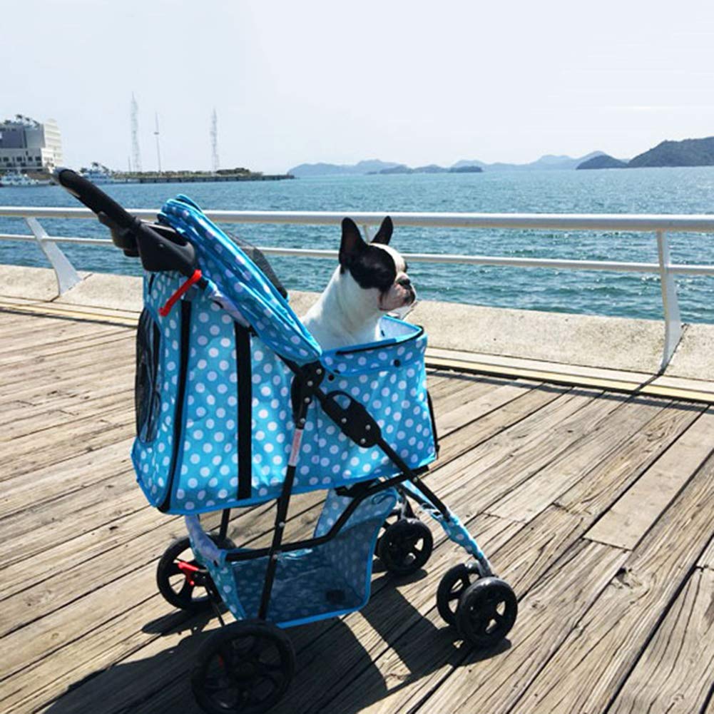 One-Click Folding Washable Pet Stroller Shockproof Durable Dog Cart Portable Pet Travel Stroller Small and Medium Cats and Dogs 4 (6)