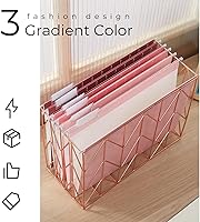 Vista 2 de Y YOMA Paquete de 6 carpetas colgantes degradadas tamaño carta, carpetas colgantes decorativas, bonitas carpetas organizadoras para archivadores