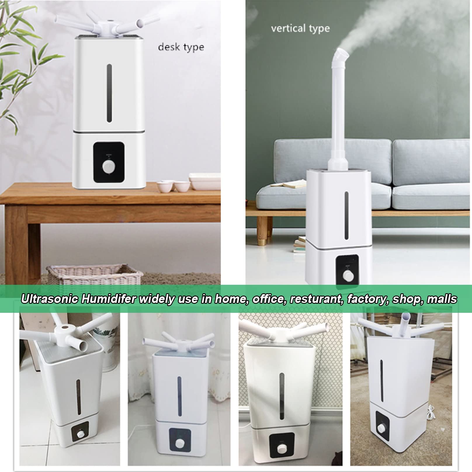 Cool Mist ultradźwiękowy nawilżacz powietrza, 13 l, do dużych pomieszczeń, 1200 m², z jonizatorem, do całego domu, szkoły, centrum handlowego, biura (kolor: inteligentna wersja)