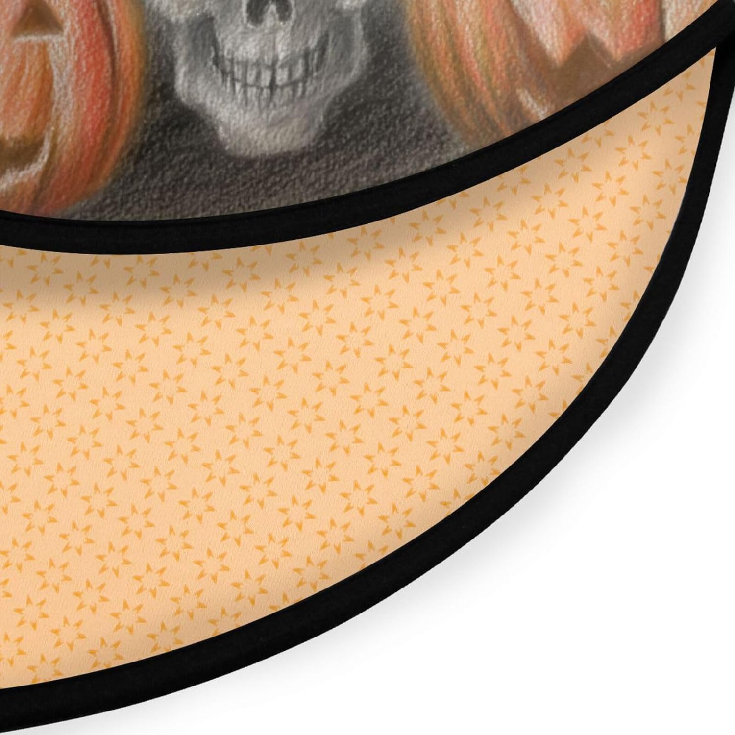 Vdsrup Halloween Pumpkin Cobweb Doormat Spider Trick Or Treat Round Floor Mat Non Slip Carpet Yoga Mat Rug for Entryway Living Room Bedroom Home Decor 3'