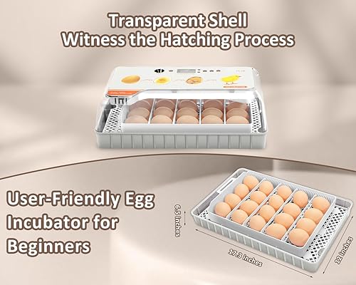 Miniatura 4 de Incubadora para incubar huevos con giro automático de huevos, vela LED de huevos y control automático de temperatura, incubadoras para incubar