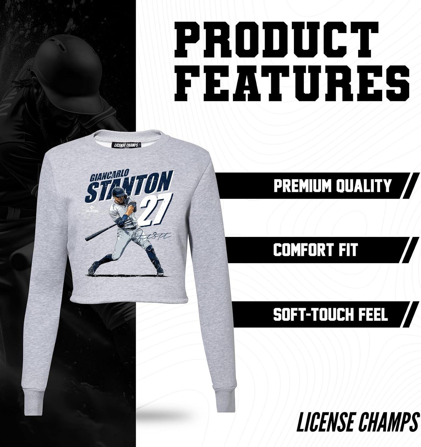 License Champs Women Cropped Sweatshirt | Long Sleeves Pullover Fleece Crop Tops | Official NCAA Game Day Merchandise