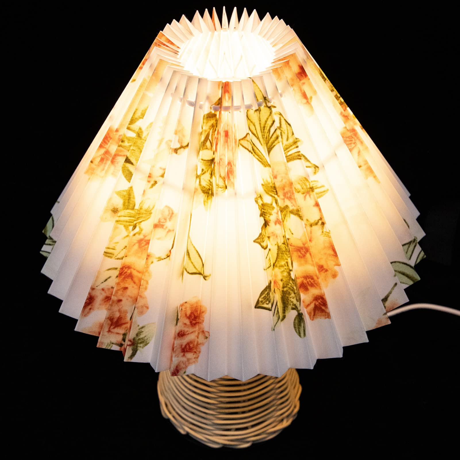 Lampada senza gradini Tavolo Camera da letto Comodino Lampada nordica Caffè Luminosità Paralume con motivo vintage Fiore Intrecciato Fungo Notte Comodino Usb Camera da letto Piccola scrivania Decora