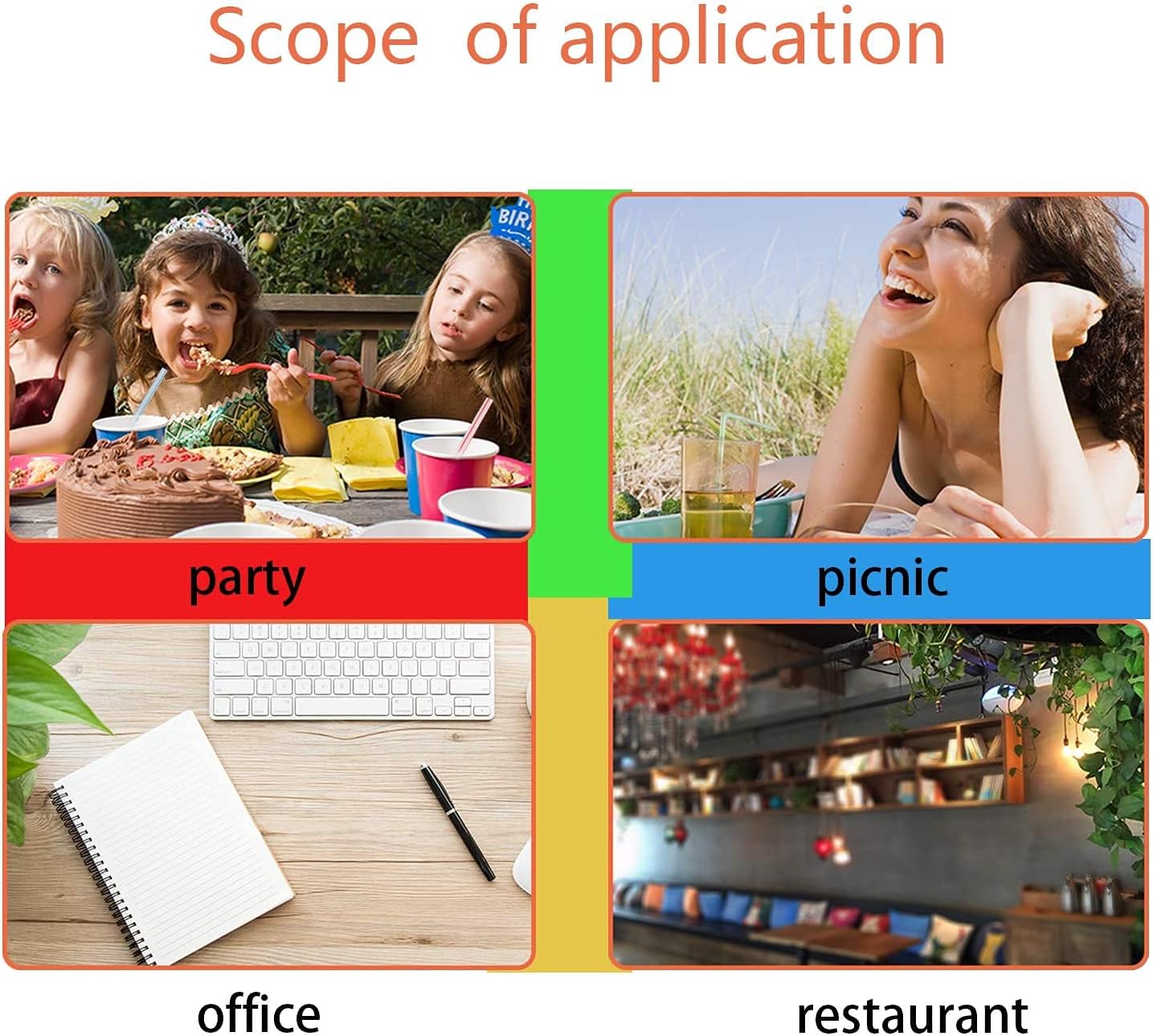 600pcs Plastic Drinking straws, Flexible straws 8" Long, Stripes Multiple Colors Straws ,suitable for various drinks, juice, milk, tea, cocktails, parties, daily use (600pcs) : Health & Household