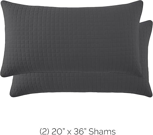 Vista 2 de Fundas Southshore Fine Linens Vilano Springs, para almohada, acolchadas, Microfibra, Pizarra, 20" x 36" 01 - Blanco brillante