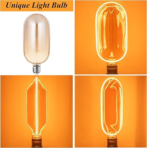 Miniatura 3 de Bombilla decorativa grande equivalente a 40 vatios, LED regulable 4 W 2200 K E26 Base única Edison bombillas de vidrio ámbar para decoración