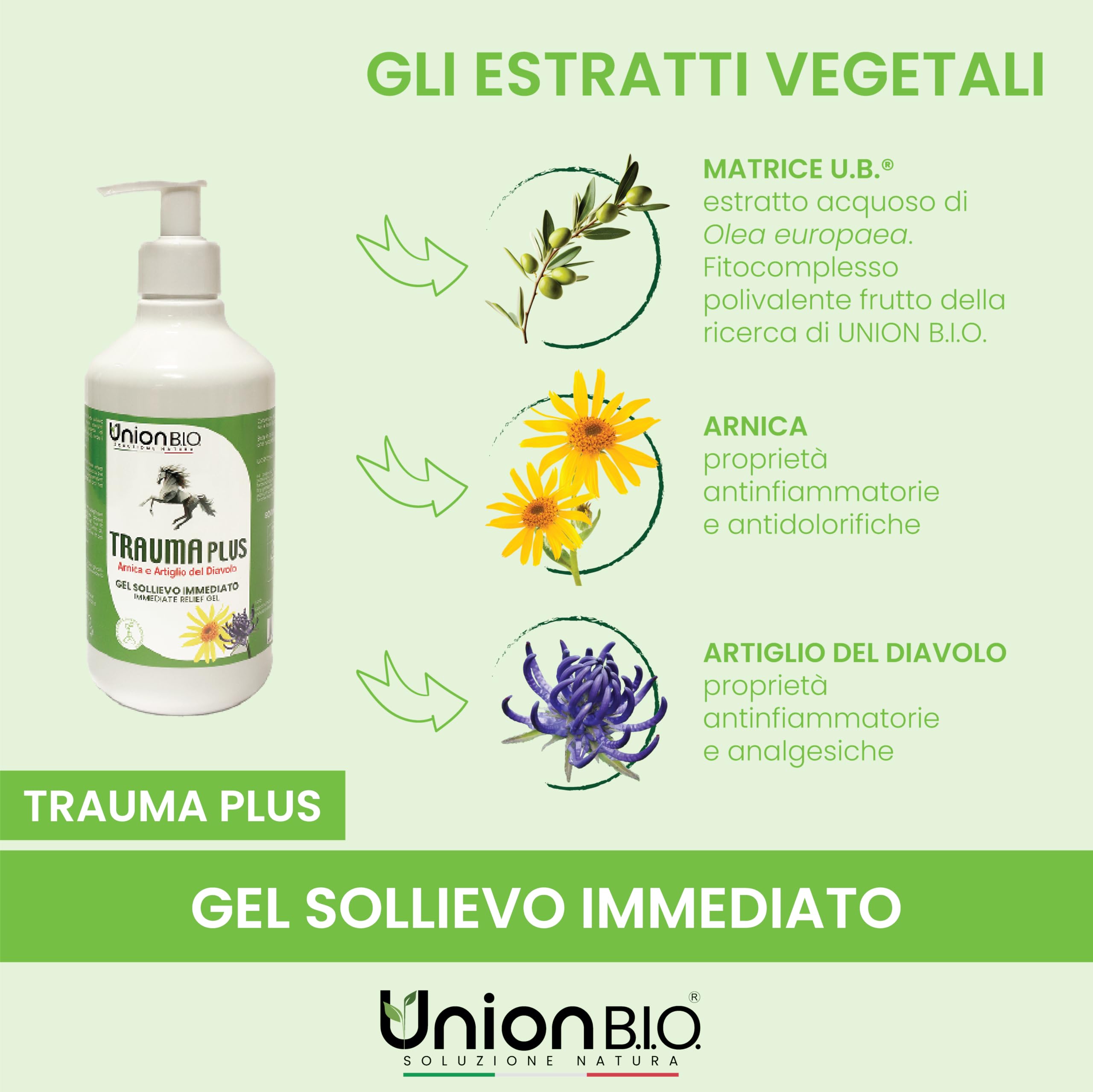 Union B.I.O. Soluzione Natura Traumaplus Gel Arnica Montana e Artiglio del Diavolo 500ml