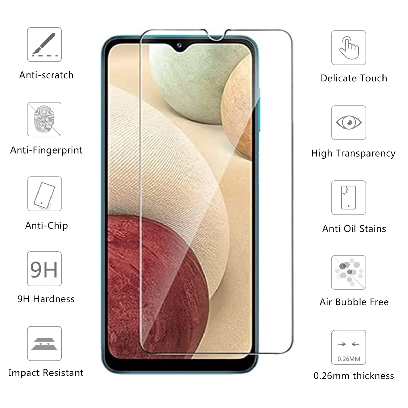 per Samsung Galaxy A12 SM-A125F A125M A125U A125 Schermo Completo Touch LCD Display di Ricambio con Pellicola di Protezione Schermo e Strumenti 6.5" Nero