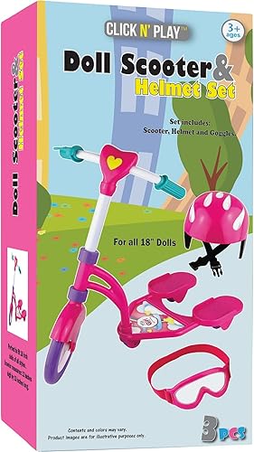 Miniatura 6 de Click N 'Play juego de monopatín y casco para muñeca, perfecto para muñecas American Girl de 18 pulgadas.