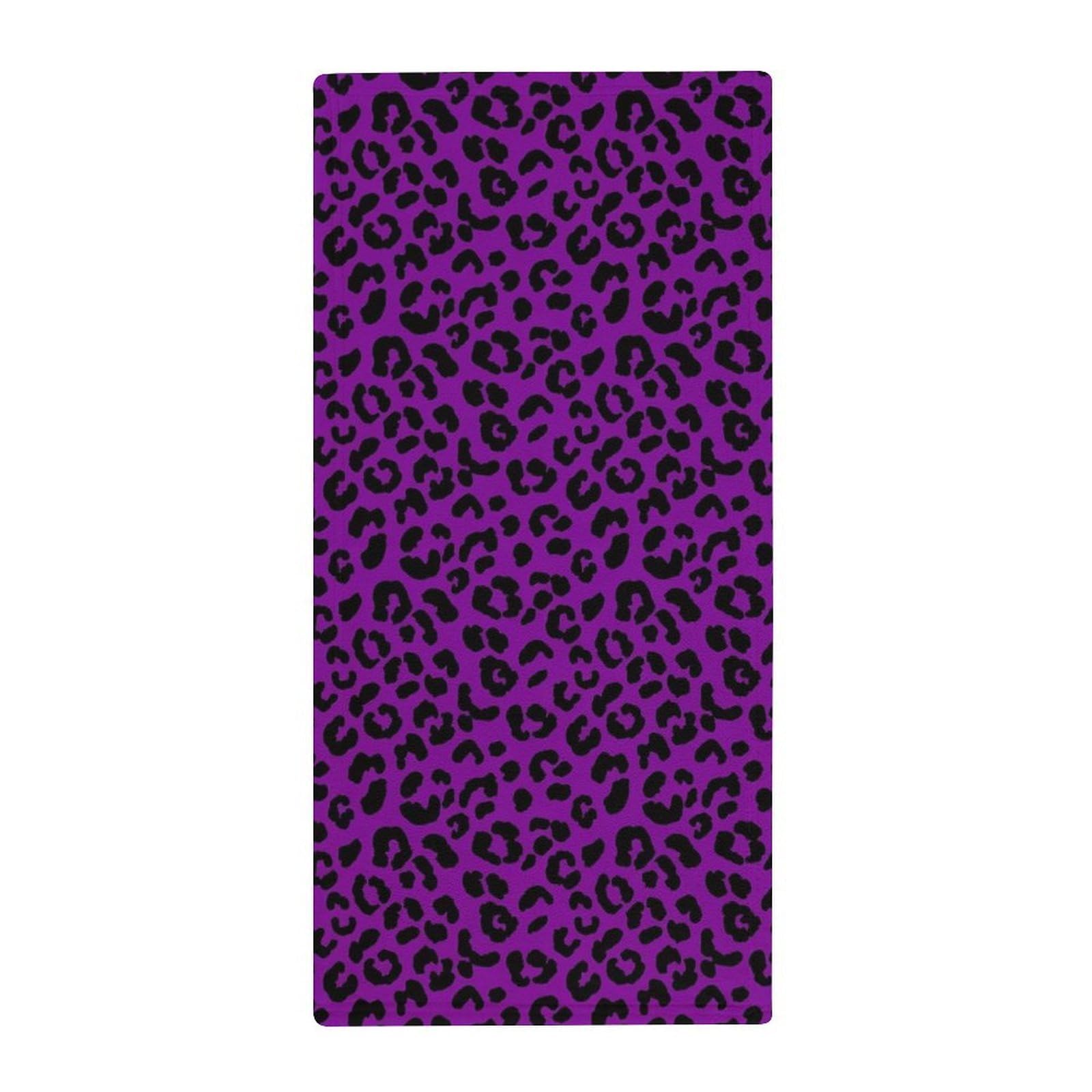 Anceky Soft Microfiber Hand Towels, Cheetah Purple Leopard Decorative Bath Towels for Hotels, Spa & Kitchen Drying Needs