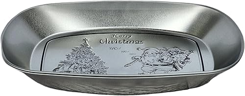 Miniatura 8 de Juego de 3 bandejas decorativas ovaladas de metal plateado para decoración del hogar, Acción de Gracias, Navidad, artículos esenciales de