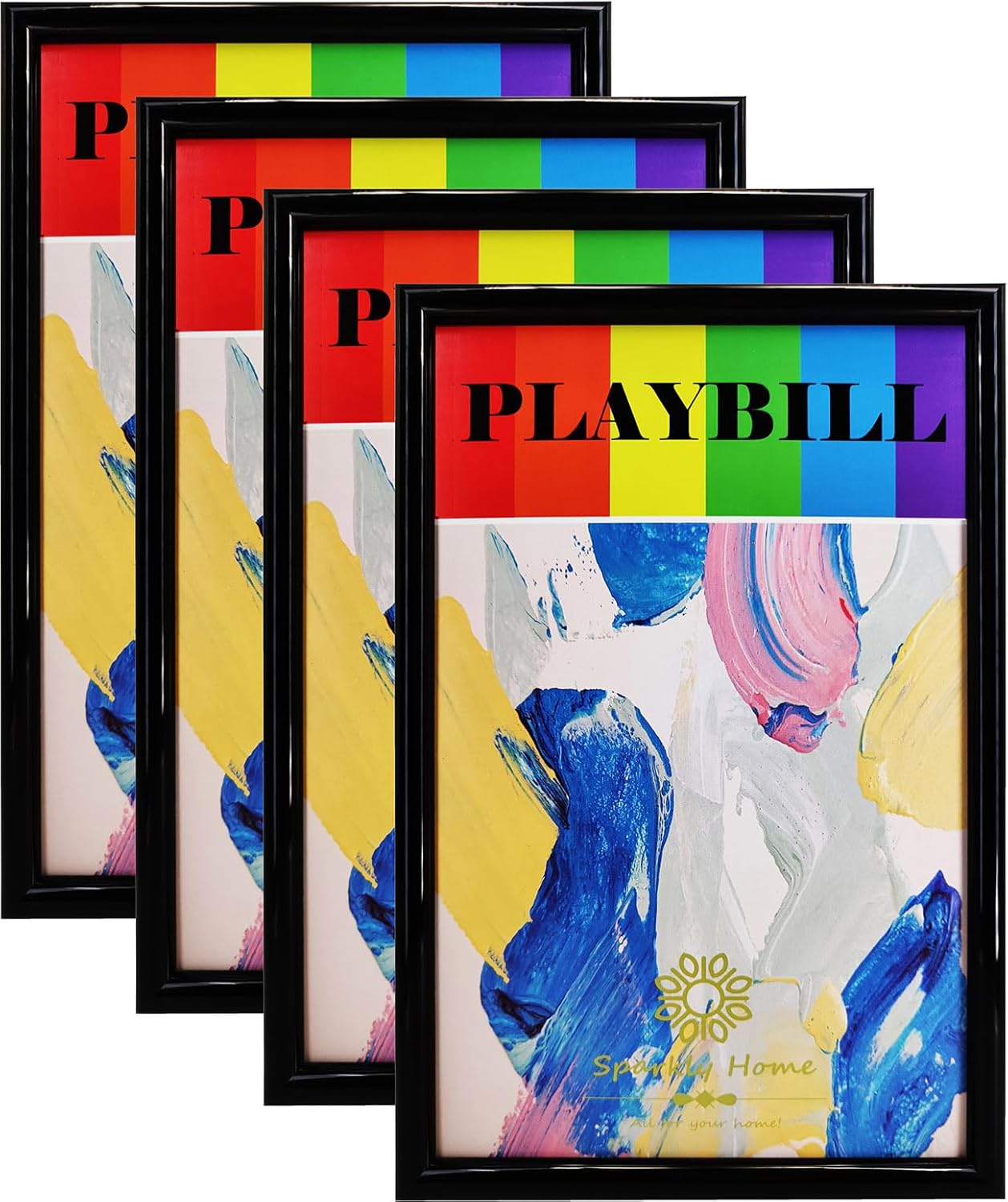 SparklyHome, Black Theatre Frame, 4 Packs, Playbill Frame