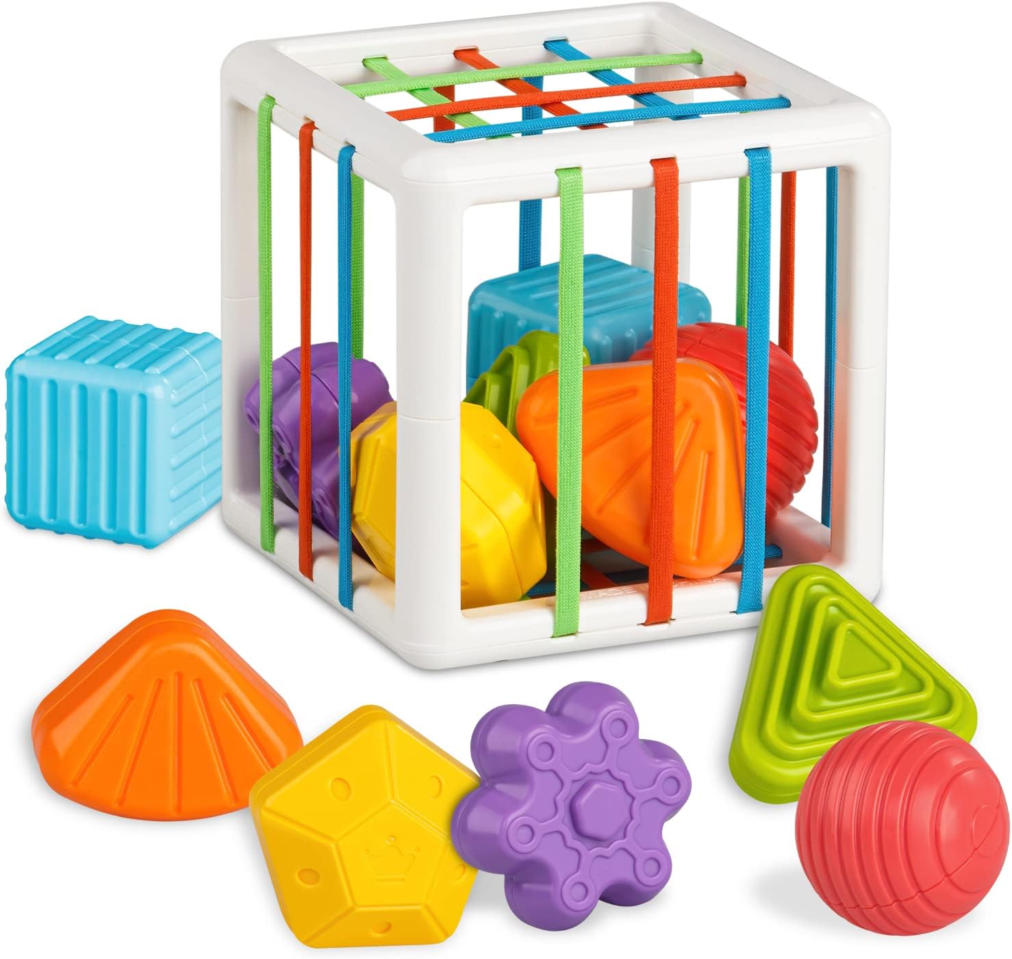 Aprilwolf Montessori Sensory Cube Toy for Toddlers