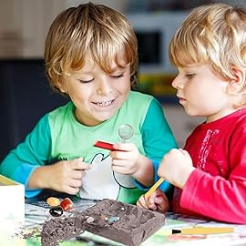 Gemstone Dig Kit, 16 Real Gem Stones and Crystals Excavation Kit, STEM Educational Toys Science Kit for Kids 5-7 8-12,Christmas Stocking Stuffers Gifts for Boys Girls