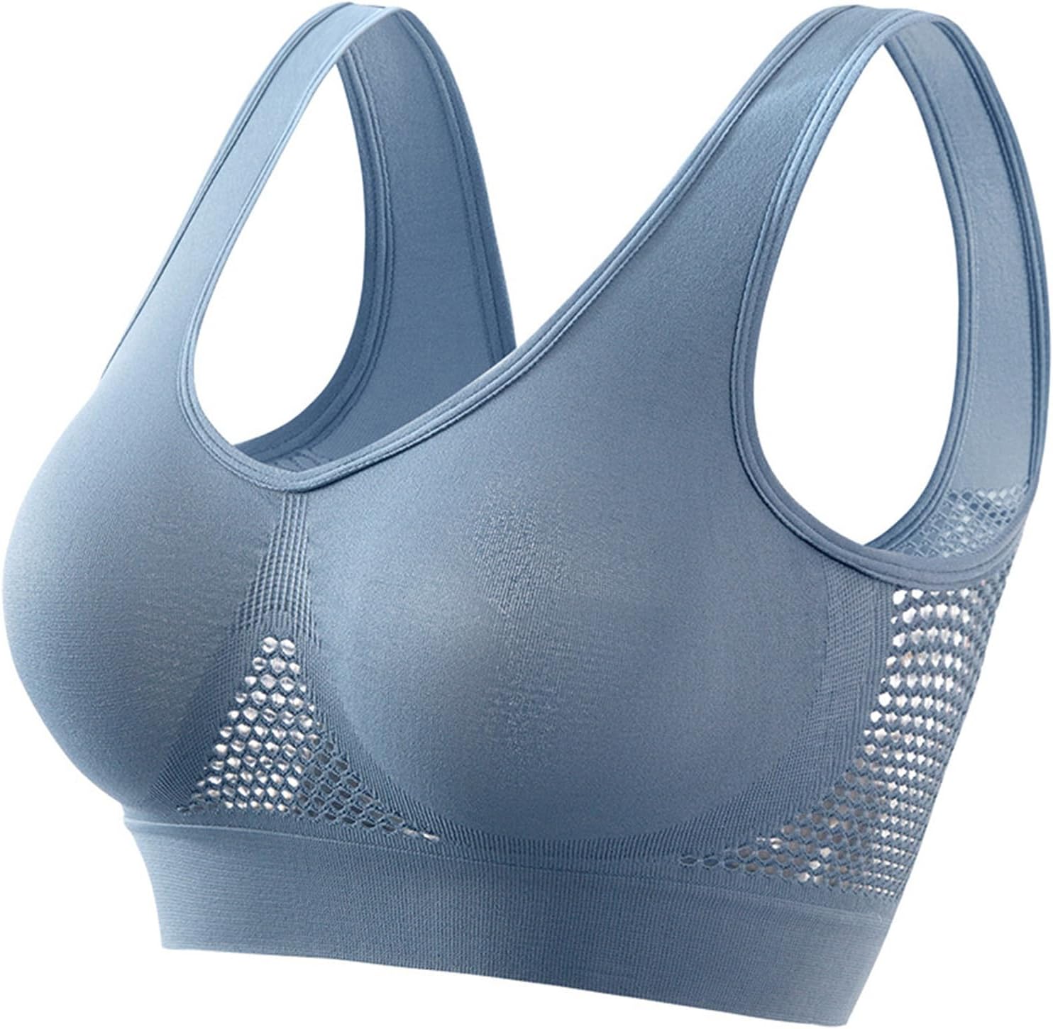 Wireless Sports Bra for Women Plus Size Workout Bras High Support Yoga Bras Breathable Mesh Bras Comfy Everyday Bras
