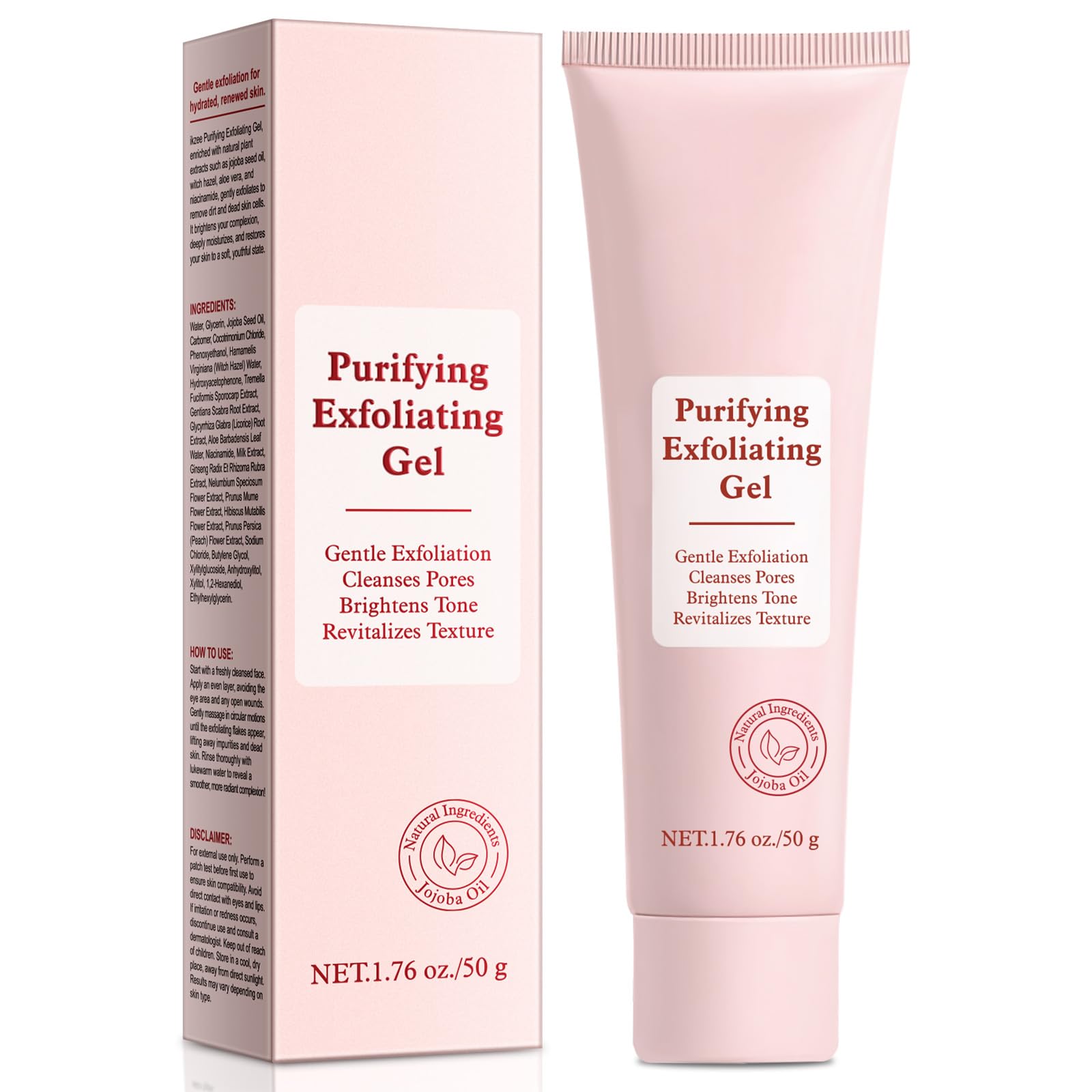 Purifying Exfoliating Gel, Facial Exfoliator Cleanser, Face Scrub, Natural Exfoliating Gel Purifying Cream, Gentle for Face Body, Deep Cleansing for