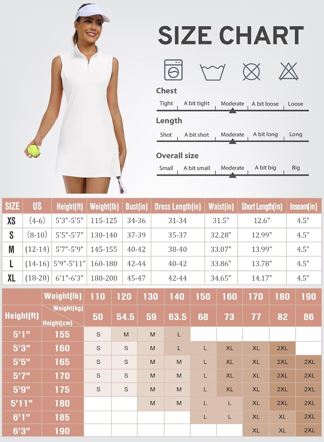 Hiverlay Tennis Dresses for Women Golf Workout Dress with Built in Shorts and Pockets for Sleeveless Athletic Dresses