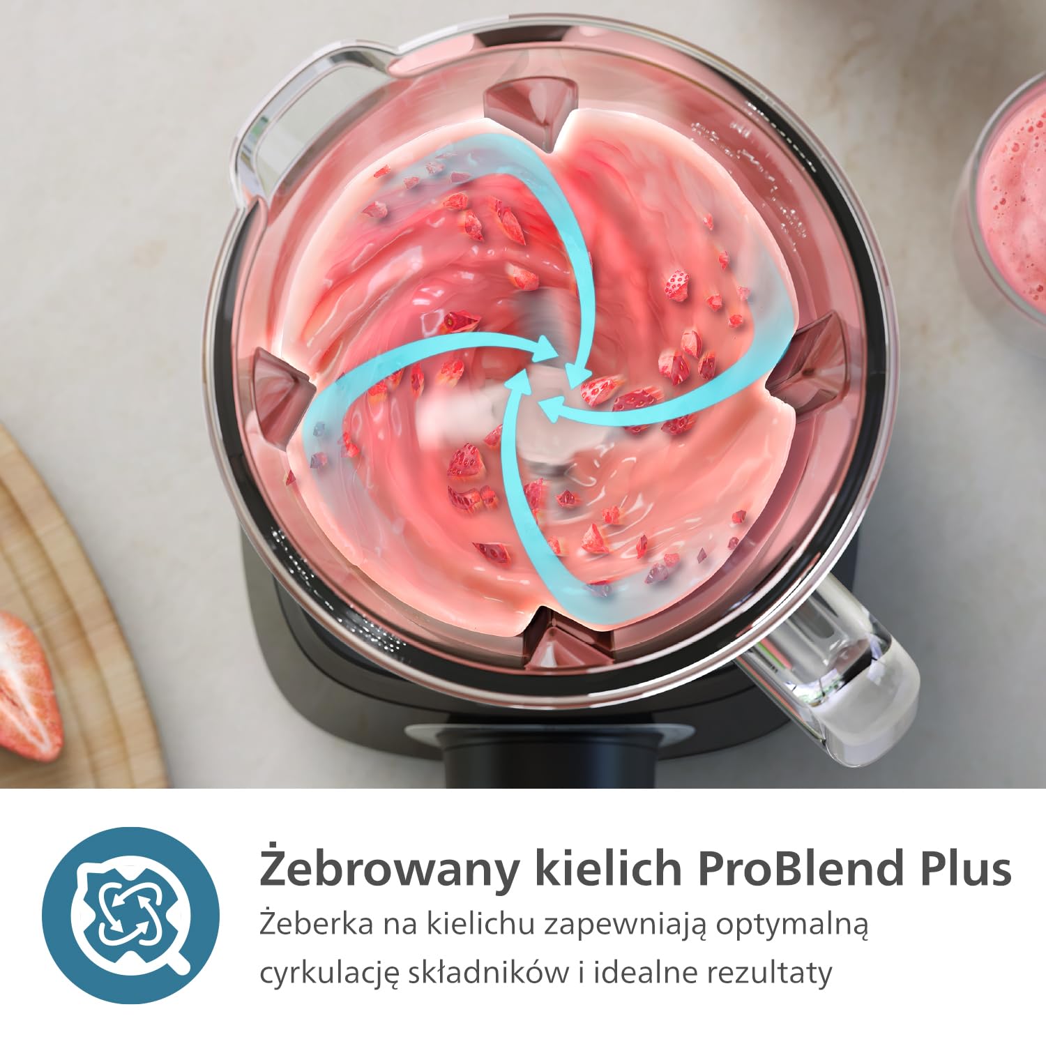 Philips Serii 5000 Blender, Silnik ProBlend Plus o Mocy 1000 W, 3 Prędkości, Pojemność 2 Litry, Odłączane Ostrza, Łatwe Czyszczenie, Aplikacja HomeID, Cashmere Grey (HR3020/20)