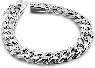 Men 925 Sterling Silver Solid Miami Cuban Link Chain Bracelet -10MM - 12MM- Curb Cuban Bangle 7" 7.5" 8" 8.5" 9" 9.5"10" Thick Big Link Man Jewelry Gift