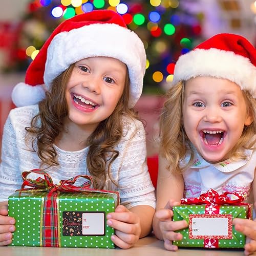 Vista 83 de Outus 500 etiquetas de Navidad, etiquetas autoadhesivas de regalo para regalos de Navidad, etiquetas de nombre de Navidad, etiquetas para papel