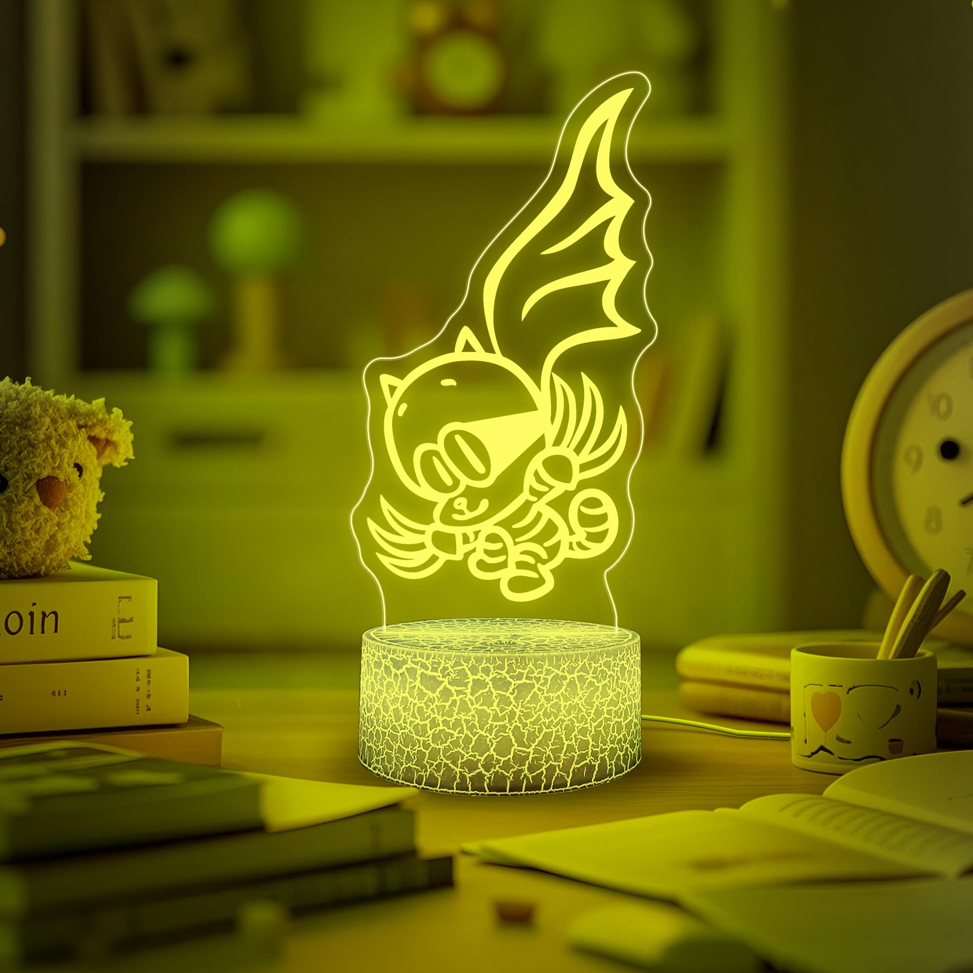 Oficjalnie licencjonowana lampka nocna LED dla psów i mężczyzn, świecąca w 7 kolorach, zdejmowana podstawa, dekoracyjna lampka nocna do pokoju dziecięcego, lampka nocna dla dzieci