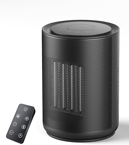 COWSAR Calentador de espacio, calentadores eléctricos portátiles de 1500 W con termostato, control remoto, protección contra sobrecalentamiento y