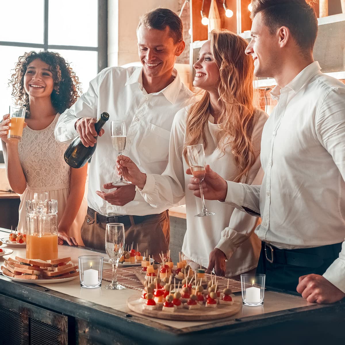 Amusaer White Votive Candles, 20 Packs Unscented Wax Candles for Wedding, Party & Home (15 Hour), 1.5''D x 2.25''H