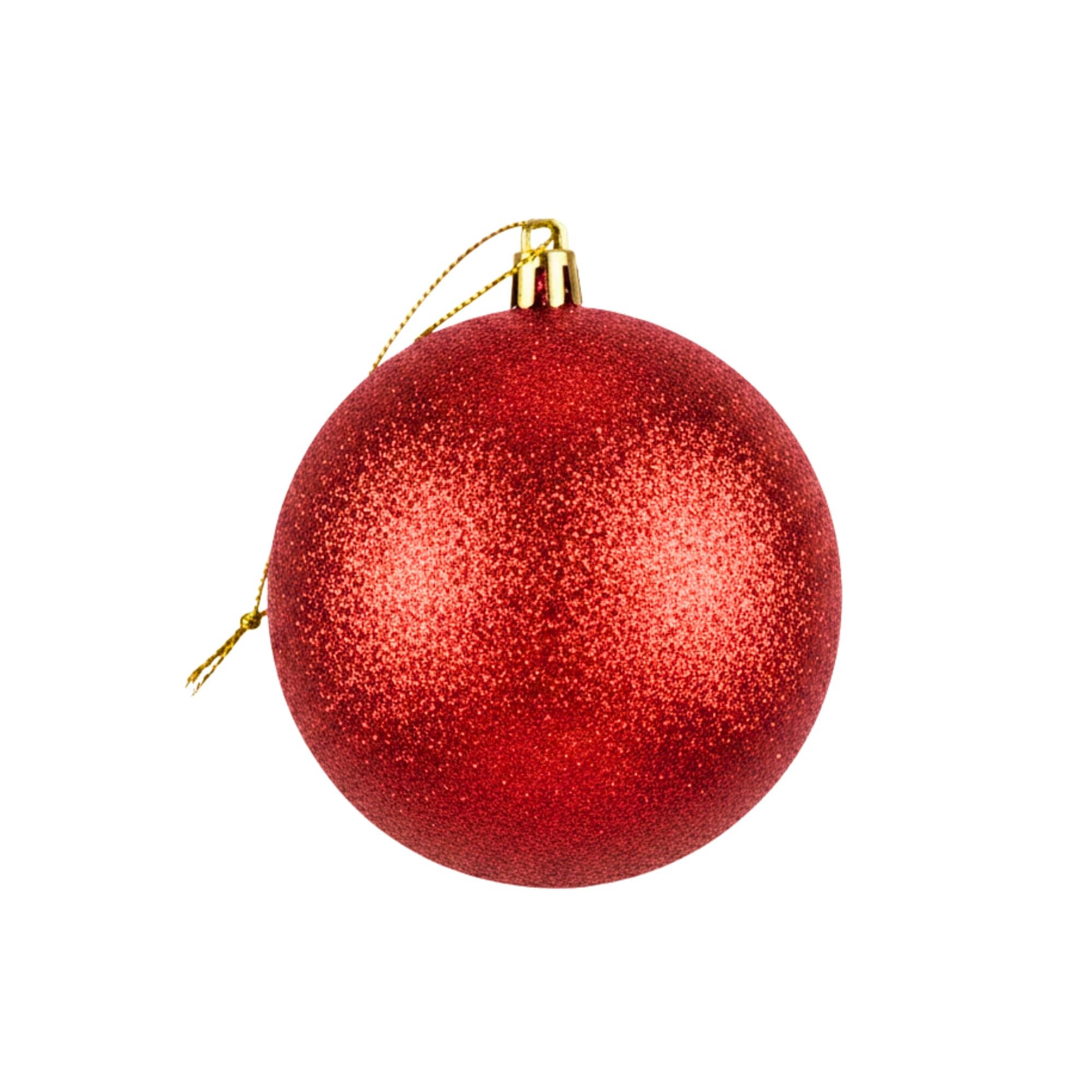 25cm Large Red Bauble PVC Shatterproof Glitter Finish Christmas Balls Ornament - Festive Xmas Tree Hanging Decorations, Round Ornament for Holiday Home Decor
