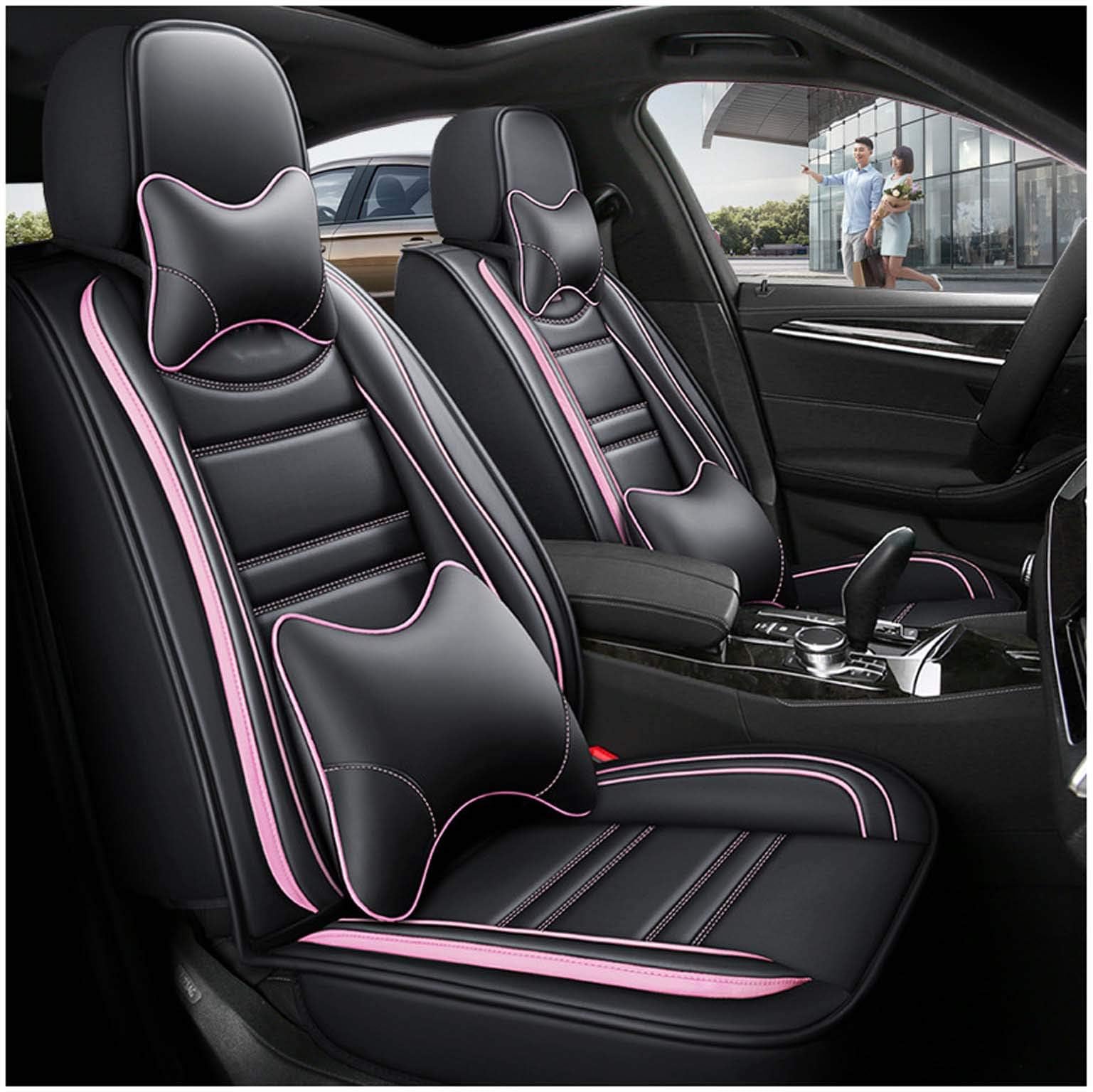 Four Seasons General Motors Seat Cover Interior Decoration PU Leather Full Surround Cushion For Five-seater Car(Color:purple)