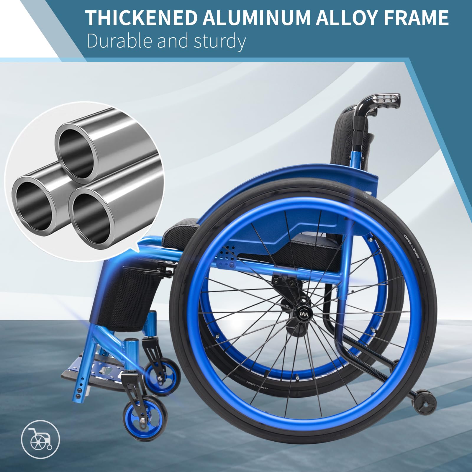 Sedia a Rotelle Pieghevole Leggera ad Autospinta,Sedia a Rotelle Pieghevole Leggera ad autospinta per disabili ed Anziani,Facilmente Richiudibile e Pratica(16.1in Seat Width,Soft backrest)