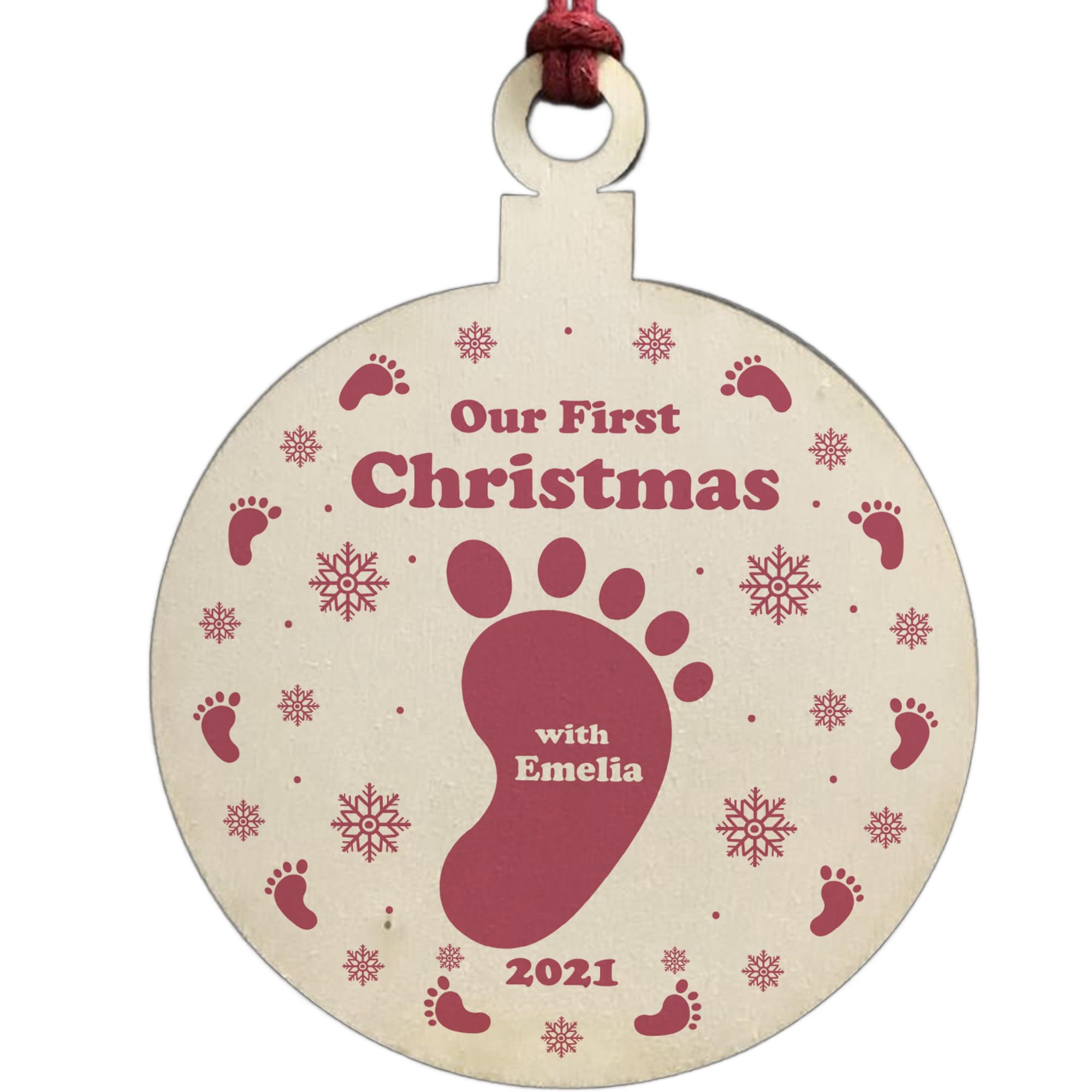 Our First Christmas With Baby Gift Personalised Christmas Decoration Babys 1st Xmas Gift