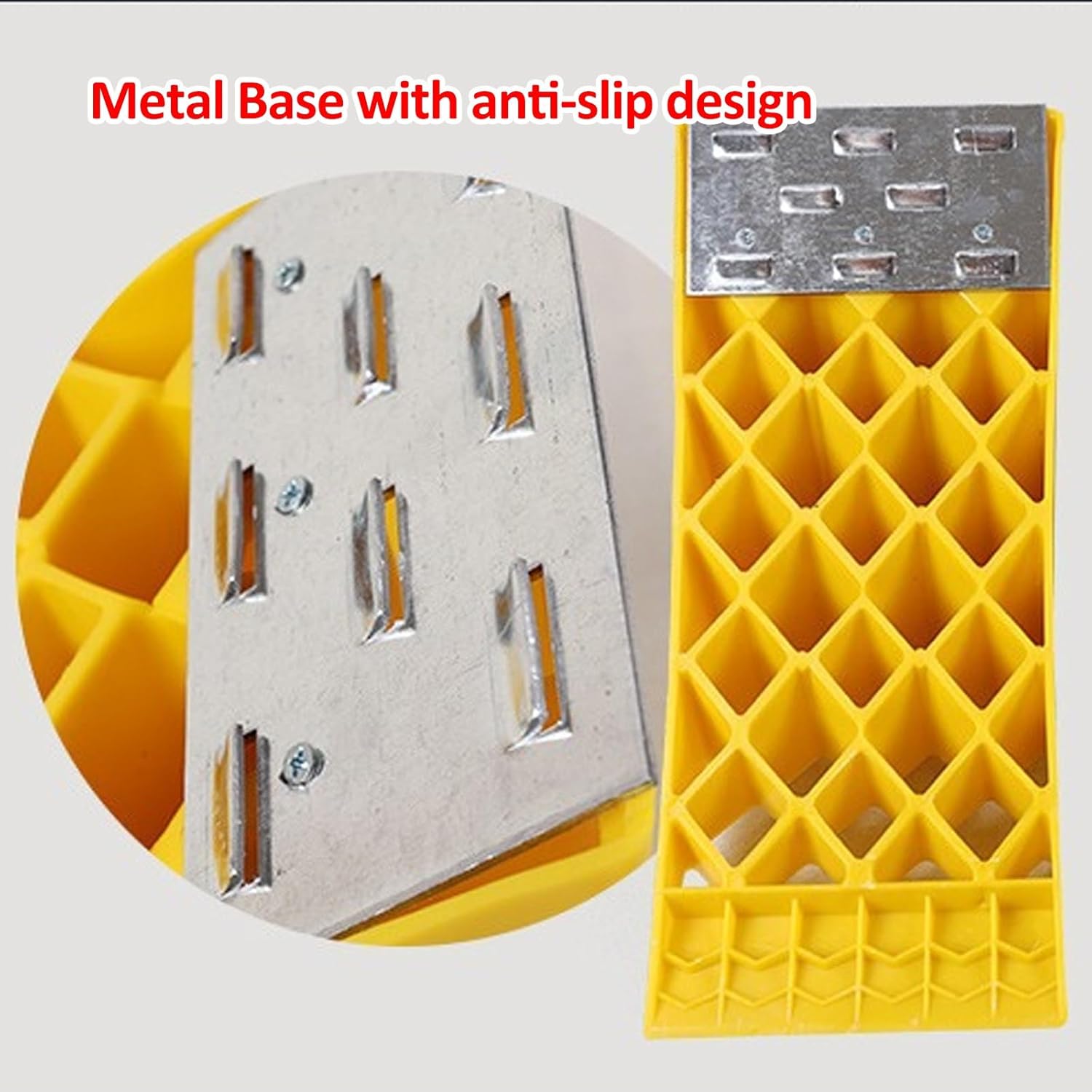 Wheel Chock, 2 Packs Travel Trailer Wheel Stabilizer with Carrying Handle, PE Material Non Slip Yellow Wheel Stoppers for Cars Campers Trucks RVs