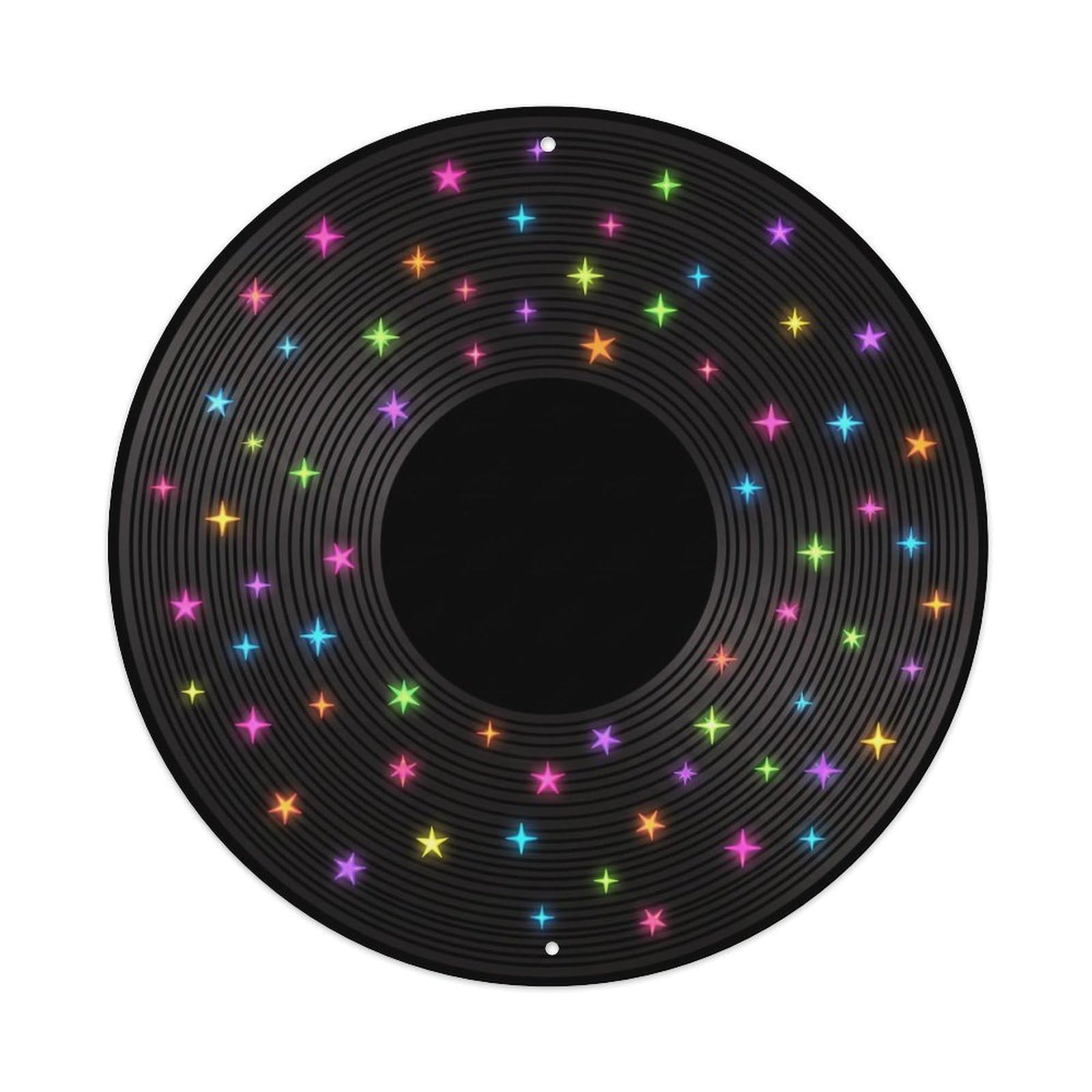 Colorful Music Vinyl Records Twinkle Bright Stars Metal Tin Sign