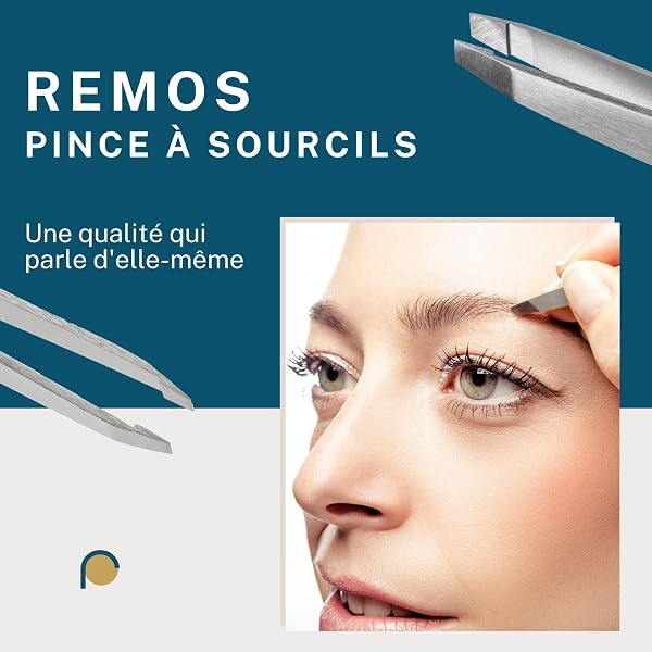 REMOS Pince à épiler en acier inox élimine les poils les plus fins noire - 5
