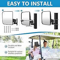 Vista 4 de OBTANIM Adjustable Golf Cart Side Rear View Mirrors for Club Car EZ GO Yamaha and Others Carts