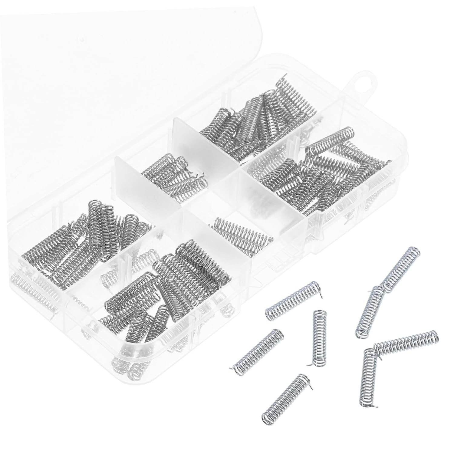 100pcs Mini Compression Springs Stainless Steel Mechanical Springs for DIY Assortment Kit