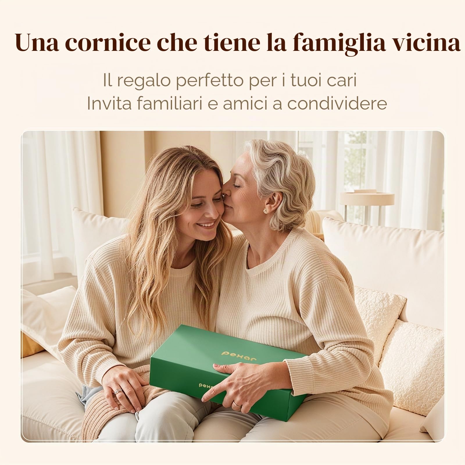 pexar by Lexar Cornice Digitale 2K, Touch Screen IPS Antiriflesso da 11 Pollici, Cornice Digitale Wi-Fi da 32 GB per Casa, Regali, Condivisione di Foto/Video Tramite l'APP Frameo