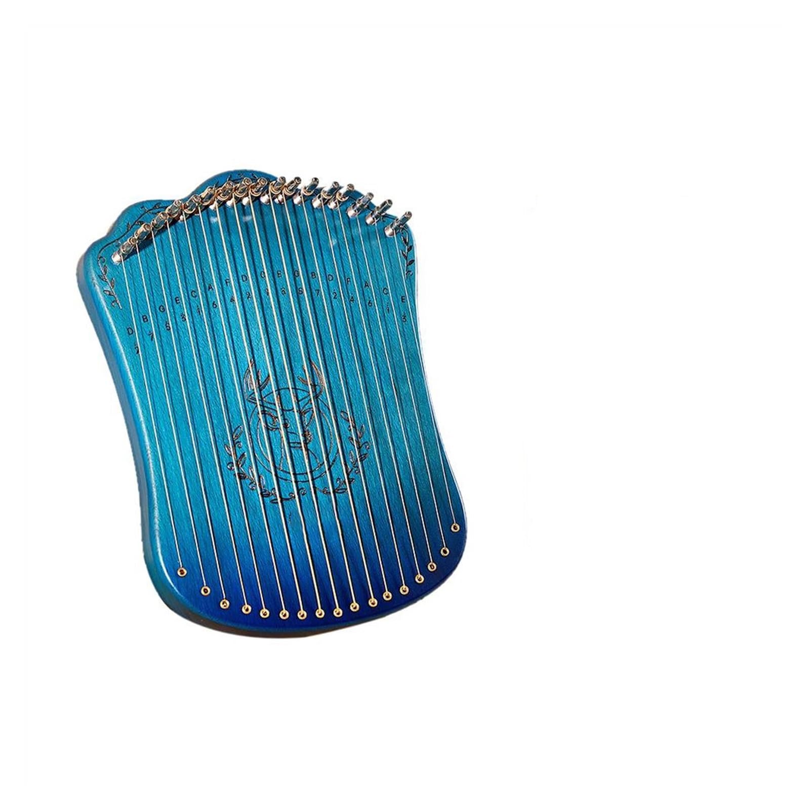 harfe instrument 17-saitige Lyra-Harfe Tragbare Harfensaite Aus Massivem Buchenholz Mit Stimmschlüssel-Picks Für Anfänger Und Erwachsene(Blue)