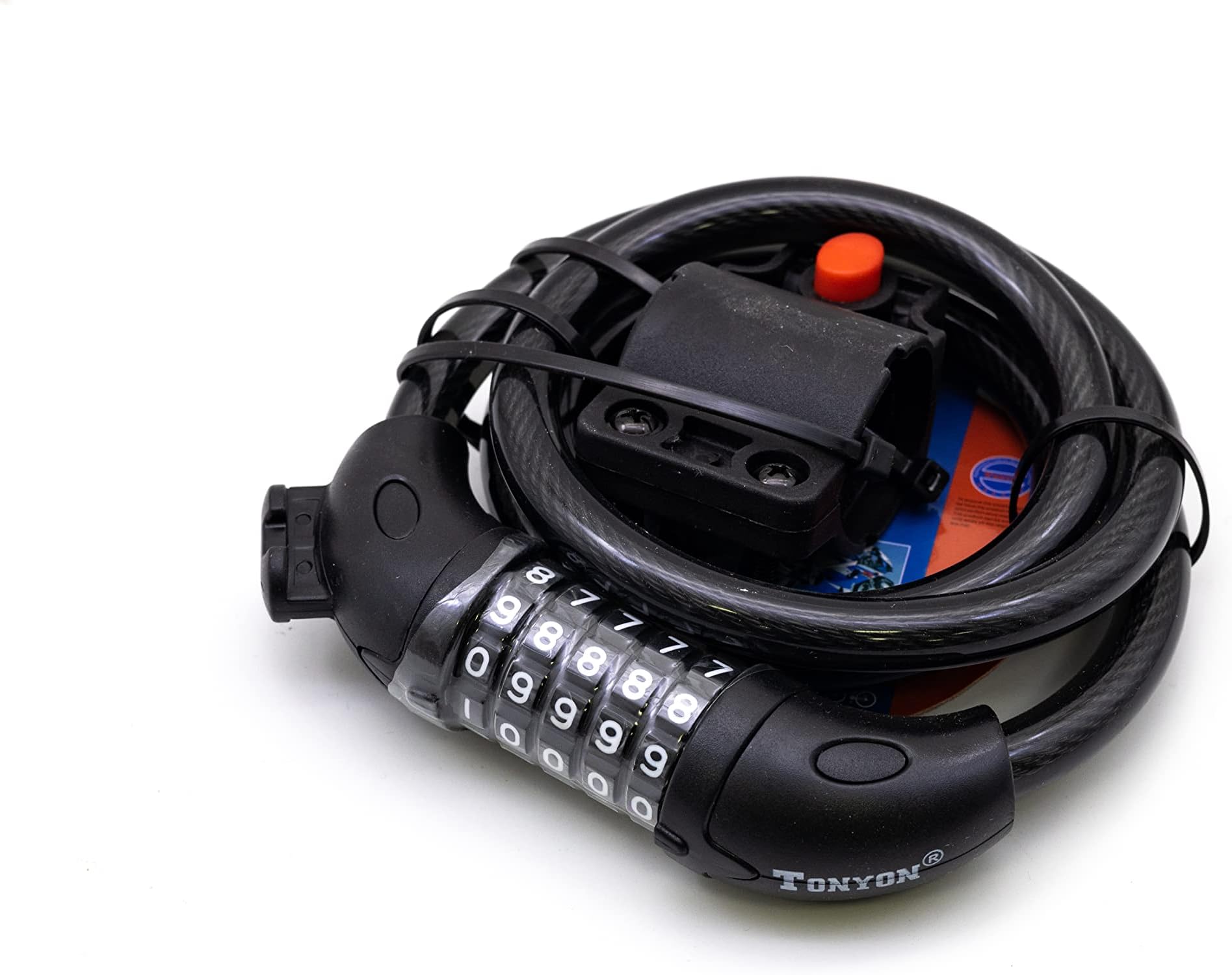 1.2m 5-Digit Code Bike Lock Coiling Resettable Combination Cable Bike Locks Anti Theft Cycling Password Lock - Black