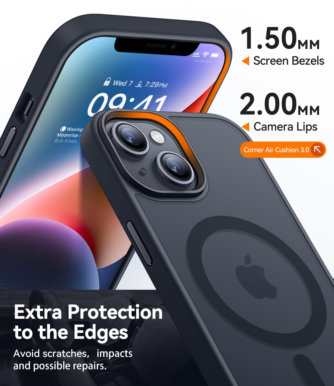 CANSHN Cover Magnetica Opaca per iPhone 13/14, [Compatibile con MagSafe] Custodia Traslucida Opaca Protettiva Sottile Antiurto 6,1 Pollici - Nero