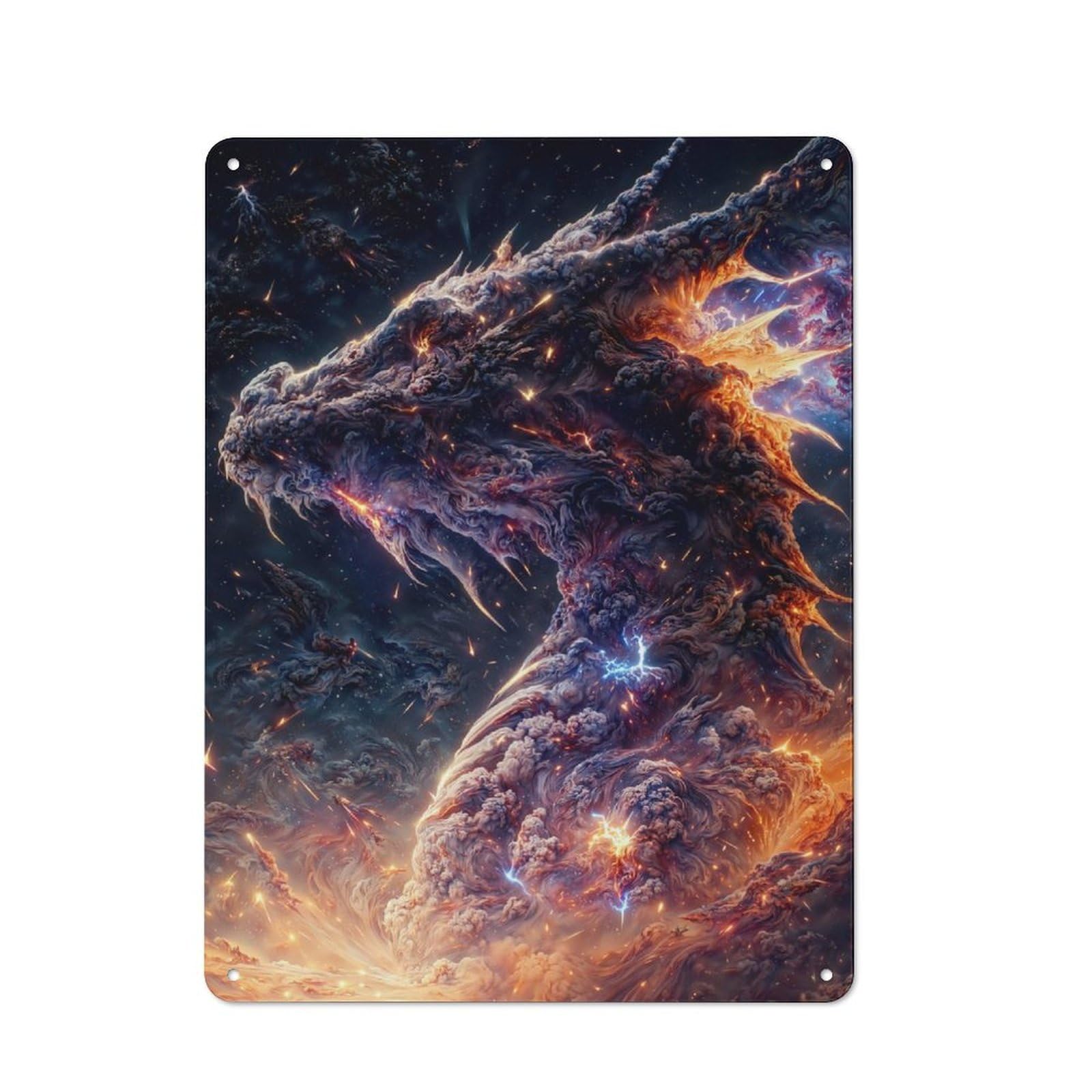 Junmoney The Rainbow Dragon 40X30cm Vintage Metal Plaque With For Garage Or Workshop, A Christmas Gift For People Styling Garage And Workshop