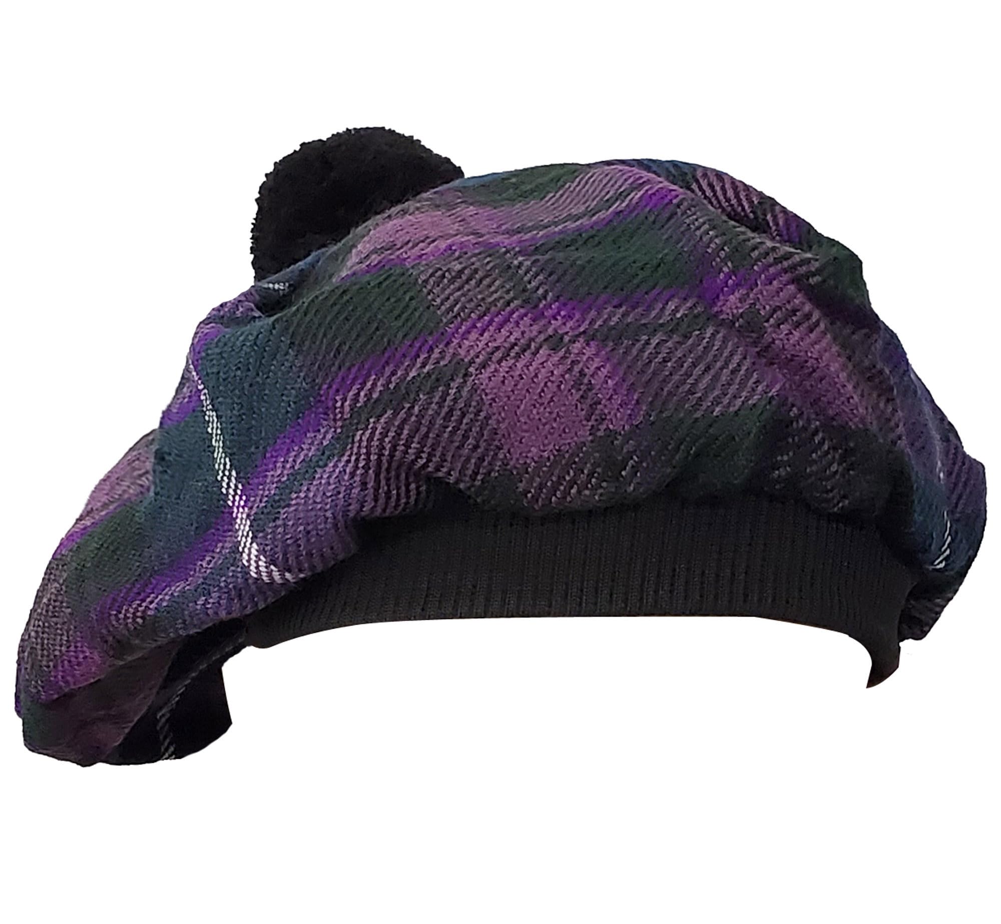Tammy Tam O Shanter Hat Bonnet Beret Balmoral Scottish Army Cap Tartan - Pride of Scotland Purple