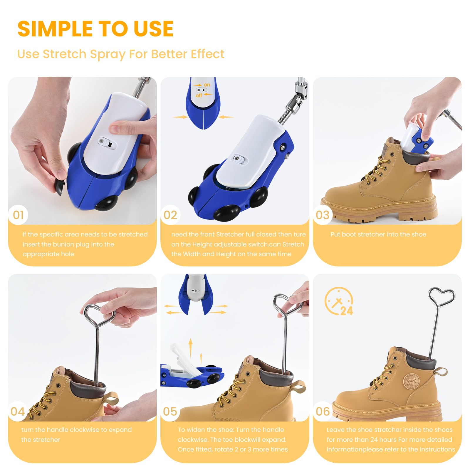 JDPARTS - Estirador de botas para mujeres y hombres, estirador de zapatos para botas ajustable de pies anchos, árboles de zapatos unisex para mujeres y hombres