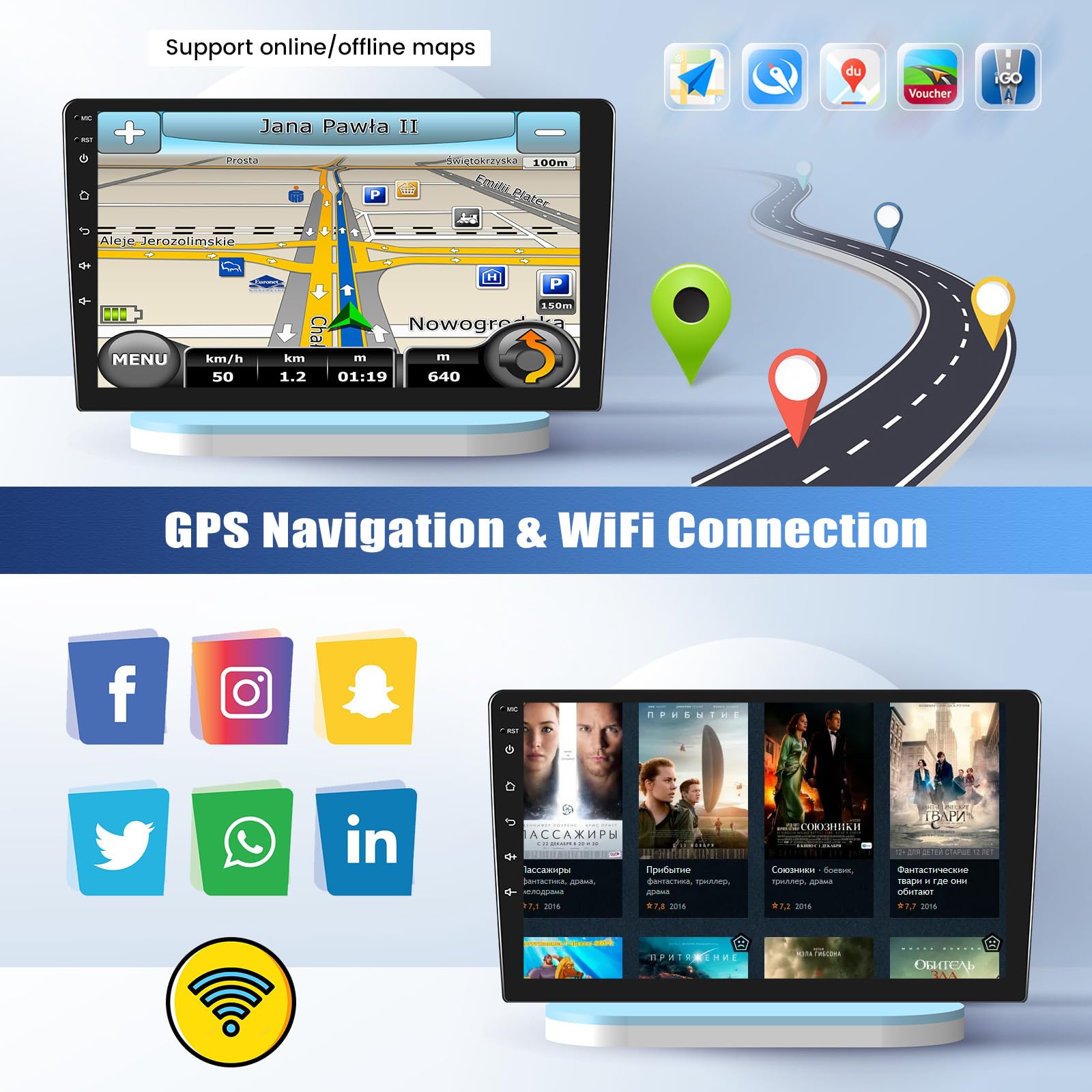 Android 15, 2G+64G GOHHDL Autoradio 2 DIN para Toyota Auris 2006-2011 Carplay Android Auto, Pantalla Táctil de 10-Pulgadas, Radio para Coche con GPS WiFi EQ Bluetooth FM/RDS SWC +Cámara + Mic
